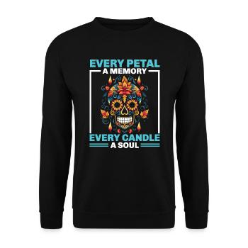 Dia de los Muertos Sugar Skull Mexikanischer Feiertag - Unisex Pullover - Schwarz - Vorne - Alina (178cm) & Michal (187cm)
