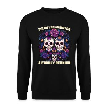 Dia De Los Muertos Sugar Skull Mexikanischer Feiertag - Unisex Pullover - Schwarz - Vorne - Alina (178cm) & Michal (187cm)