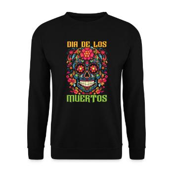 Dia De Los Muertos Sugar Skull Mexican Holiday - Unisex Sweatshirt - black - Front - Alina (178cm) & Michal (187cm)