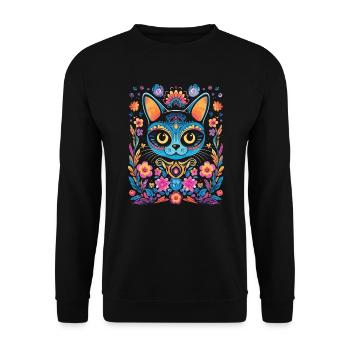 Dia De Los Muertos Sugar Skull Mexican Holiday - Unisex Sweatshirt - black - Front - Alina (178cm) & Michal (187cm)