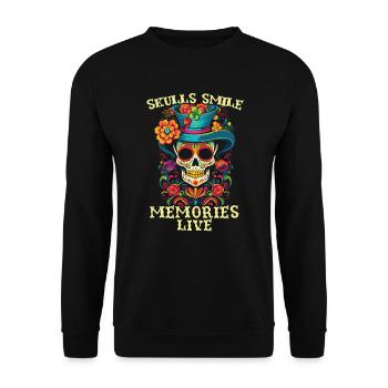 Dia De Los Muertos Sugar Skull Mexican Holiday - Unisex Sweatshirt - black - Front - Alina (178cm) & Michal (187cm)