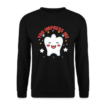 Dental Assistant Tooth Dentist Dentistry Teeth - Unisex Sweatshirt - black - Front - Alina (178cm) & Michal (187cm)