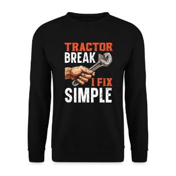 Traktormechaniker Ackerschlepper Reparatur Mechanisch - Unisex Pullover - Schwarz - Vorne - Alina (178cm) & Michal (187cm)