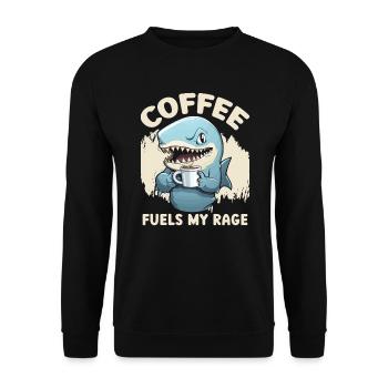 Kaffeehai-Liebhaber Meeresbiologie Koffein-Trinker - Unisex Pullover - Schwarz - Vorne - Alina (178cm) & Michal (187cm)