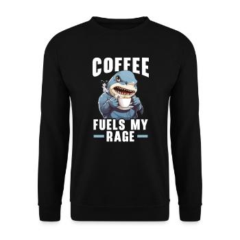 Kaffeehai-Liebhaber Meeresbiologie Koffein-Trinker - Unisex Pullover - Schwarz - Vorne - Alina (178cm) & Michal (187cm)
