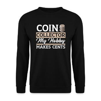Münzsammler Numismatiker Münzsammler - Unisex Pullover - Schwarz - Vorne - Alina (178cm) & Michal (187cm)