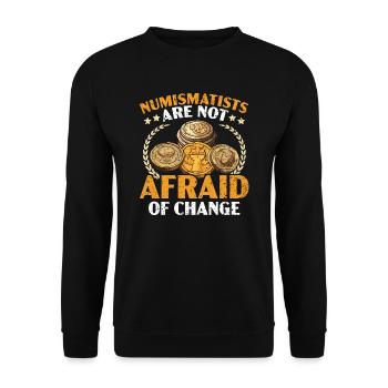 Coin Collector Numismatist Coin Collecting - Unisex Sweatshirt - black - Front - Alina (178cm) & Michal (187cm)