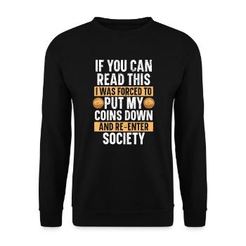 Coin Collector Numismatist Coin Collecting - Unisex Sweatshirt - black - Front - Alina (178cm) & Michal (187cm)