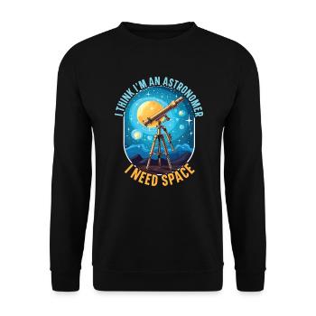 Astronom Astronomie Sternbilder Sterne Weltraum - Unisex Pullover - Schwarz - Vorne - Alina (178cm) & Michal (187cm)