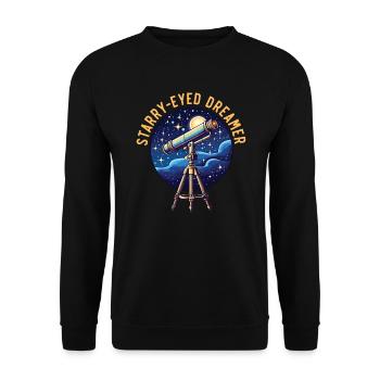 Astronom Astronomie Sternbilder Sterne Weltraum - Unisex Pullover - Schwarz - Vorne - Alina (178cm) & Michal (187cm)
