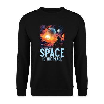 Astronom Astronomie Sternbilder Sterne Weltraum - Unisex Pullover - Schwarz - Vorne - Alina (178cm) & Michal (187cm)