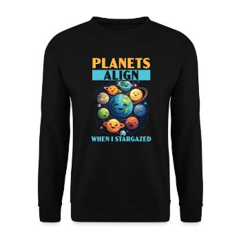 Astronom Astronomie Sternbilder Sterne Weltraum - Unisex Pullover - Schwarz - Vorne - Alina (178cm) & Michal (187cm)
