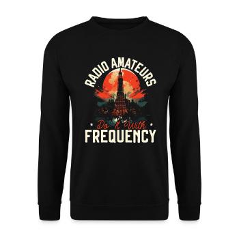 Ham Radio Operator Morse Code Radioactivity - Unisex Sweatshirt - black - Front - Alina (178cm) & Michal (187cm)