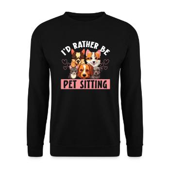 Pet Sitting Pet Lover Dog Walking Dog Sitter - Unisex Sweatshirt - black - Front - Alina (178cm) & Michal (187cm)