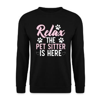 Pet Sitting Pet Lover Dog Walking Dog Sitter - Unisex Sweatshirt - black - Front - Alina (178cm) & Michal (187cm)