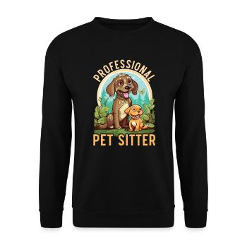 Pet Sitting Pet Lover Dog Walking Dog Sitter - Unisex Sweatshirt - black - Front - Alina (178cm) & Michal (187cm)
