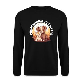 Pet Sitting Pet Lover Dog Walking Dog Sitter - Unisex Sweatshirt - black - Front - Alina (178cm) & Michal (187cm)