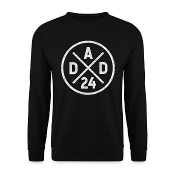 Dad 24 Vater Baby Papa 2024 - Unisex Pullover - Schwarz - Vorne - Alina (178cm) & Michal (187cm)