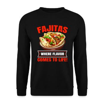 Fajita Tex-mex Cuisine Nourriture Foodie Texas Mexicain - Sweat-shirt Unisexe - noir - Devant - Alina (178cm) & Michal (187cm)