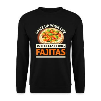 Fajita Tex-mex Cuisine Nourriture Foodie Texas Mexicain - Sweat-shirt Unisexe - noir - Devant - Alina (178cm) & Michal (187cm)