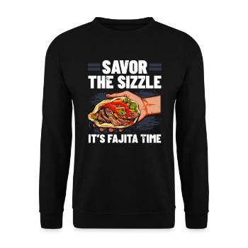 Fajita Tex-mex Cuisine Nourriture Foodie Texas Mexicain - Sweat-shirt Unisexe - noir - Devant - Alina (178cm) & Michal (187cm)