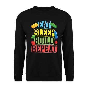 Master Builder Bricks Blocks Play Toys - Unisex Sweatshirt - black - Front - Alina (178cm) & Michal (187cm)