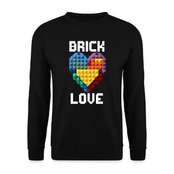 Master Builder Bricks Blocks Play Toys - Unisex Sweatshirt - black - Front - Alina (178cm) & Michal (187cm)