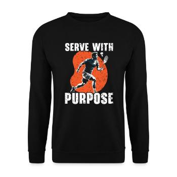 Federball Badmintonspieler Smash Racket Sport - Unisex Pullover - Schwarz - Vorne - Alina (178cm) & Michal (187cm)
