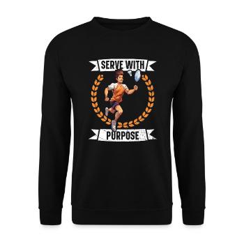 Federball Badmintonspieler Smash Racket Sport - Unisex Pullover - Schwarz - Vorne - Alina (178cm) & Michal (187cm)
