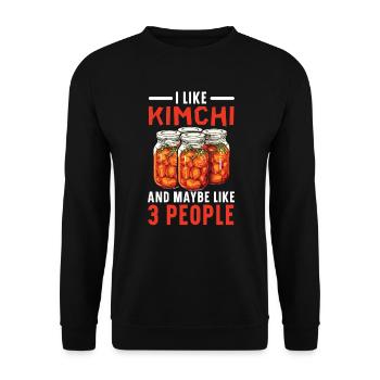 Kimchi Lover Korean Cuisine Spicy Food South Korea - Unisex Sweatshirt - black - Front - Alina (178cm) & Michal (187cm)