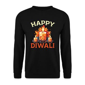 Happy Diwali Diwali Festival Indian Hindu Hinduism - Unisex Sweatshirt - black - Front - Alina (178cm) & Michal (187cm)