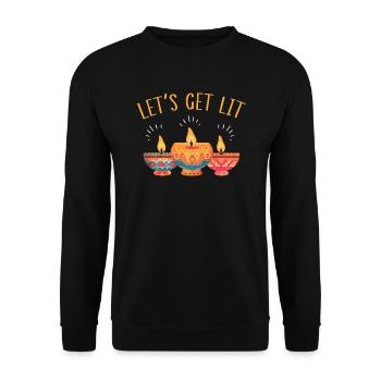 Happy Diwali Diwali Festival Indian Hindu Hinduism - Unisex Sweatshirt - black - Front - Alina (178cm) & Michal (187cm)