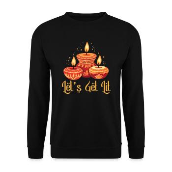 Happy Diwali Diwali Festival Indian Hindu Hinduism - Unisex Sweatshirt - black - Front - Alina (178cm) & Michal (187cm)