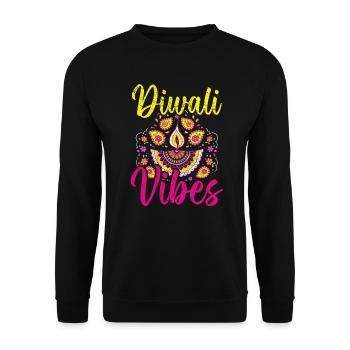 Happy Diwali Diwali Festival Indian Hindu Hinduism - Unisex Sweatshirt - black - Front - Alina (178cm) & Michal (187cm)
