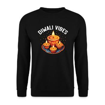 Happy Diwali Diwali Festival Indian Hindu Hinduism - Unisex Sweatshirt - black - Front - Alina (178cm) & Michal (187cm)