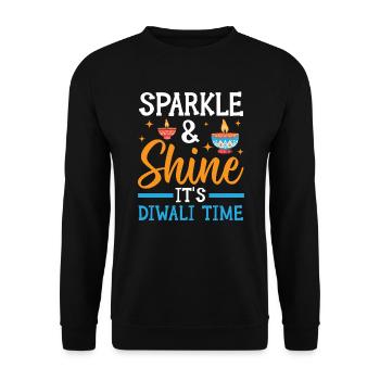 Happy Diwali Diwali Festival Indian Hindu Hinduism - Unisex Sweatshirt - black - Front - Alina (178cm) & Michal (187cm)
