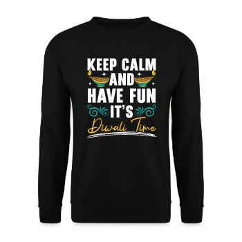 Happy Diwali Diwali Festival Indian Hindu Hinduism - Unisex Sweatshirt - black - Front - Alina (178cm) & Michal (187cm)