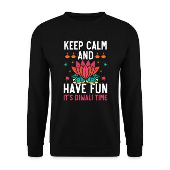 Happy Diwali Diwali Festival Indian Hindu Hinduism - Unisex Sweatshirt - black - Front - Alina (178cm) & Michal (187cm)
