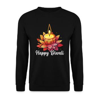 Happy Diwali Diwali Festival Indian Hindu Hinduism - Unisex Sweatshirt - black - Front - Alina (178cm) & Michal (187cm)