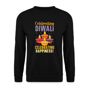 Happy Diwali Diwali Festival Indian Hindu Hinduism - Unisex Sweatshirt - black - Front - Alina (178cm) & Michal (187cm)
