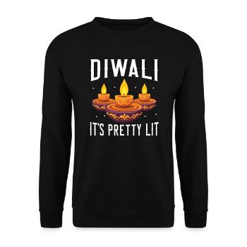 Happy Diwali Diwali Festival Indian Hindu Hinduism - Unisex Sweatshirt - black - Front - Alina (178cm) & Michal (187cm)