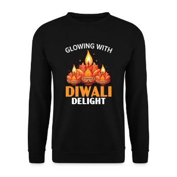 Happy Diwali Diwali Festival Indian Hindu Hinduism - Unisex Sweatshirt - black - Front - Alina (178cm) & Michal (187cm)