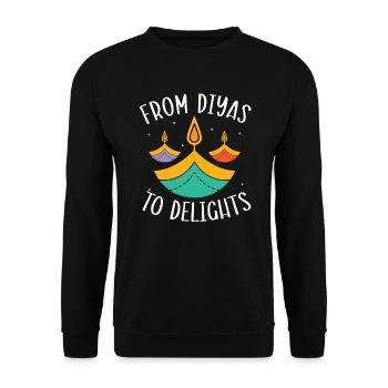Happy Diwali Diwali Festival Indian Hindu Hinduism - Unisex Sweatshirt - black - Front - Alina (178cm) & Michal (187cm)