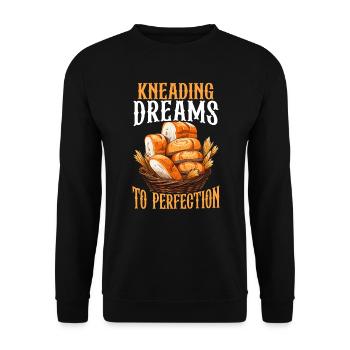 Bäcker Bäckerei Kuchen Brot Muffin Gebäck Lebensmittel Backen - Unisex Pullover - Schwarz - Vorne - Alina (178cm) & Michal (187cm)
