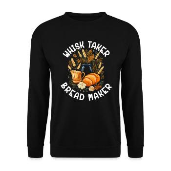 Bäcker Bäckerei Kuchen Brot Muffin Gebäck Lebensmittel Backen - Unisex Pullover - Schwarz - Vorne - Alina (178cm) & Michal (187cm)