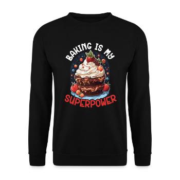 Bäcker Bäckerei Kuchen Brot Muffin Gebäck Lebensmittel Backen - Unisex Pullover - Schwarz - Vorne - Alina (178cm) & Michal (187cm)