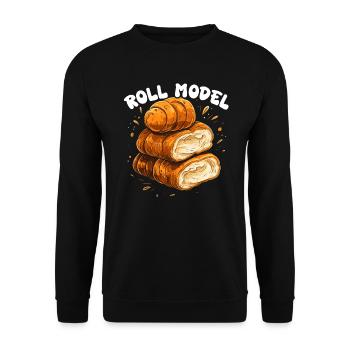 Bäcker Bäckerei Kuchen Brot Muffin Gebäck Lebensmittel Backen - Unisex Pullover - Schwarz - Vorne - Alina (178cm) & Michal (187cm)