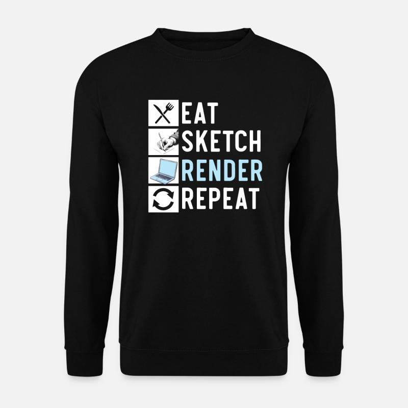 3D-Animator Animieren von Keyframes, Rendern von Animationen - Unisex Pullover - Schwarz