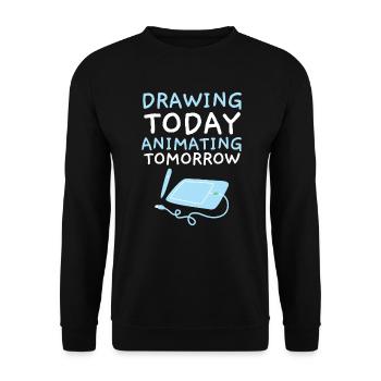 3d Animator Animate Key Frames Rendering Animation - Sweat-shirt Unisexe - noir - Devant - Alina (178cm) & Michal (187cm)