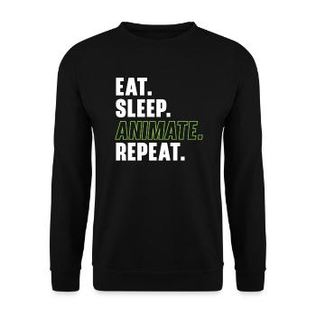 3d Animator Animate Key Frames Rendering Animation - Sweat-shirt Unisexe - noir - Devant - Alina (178cm) & Michal (187cm)